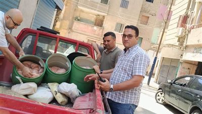 الخدمات البيطرية بالمنوفية تضبط نحو نصف طن من المنتجات الغذائية المخالفة خلال حملات تفتيشية